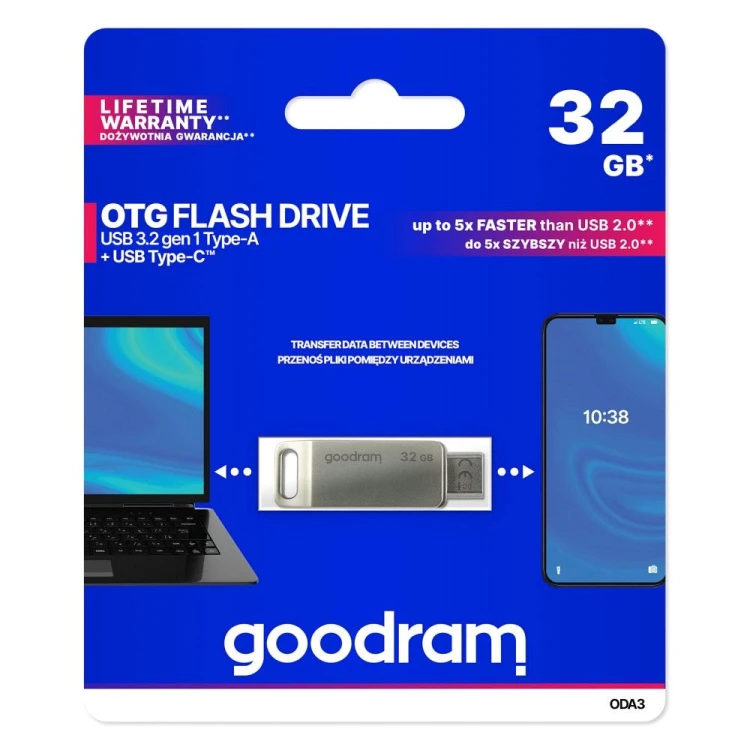 Pendrive GOODRAM ODA3 32GB USB 3.2 Typ C + USB-A Dual OTG