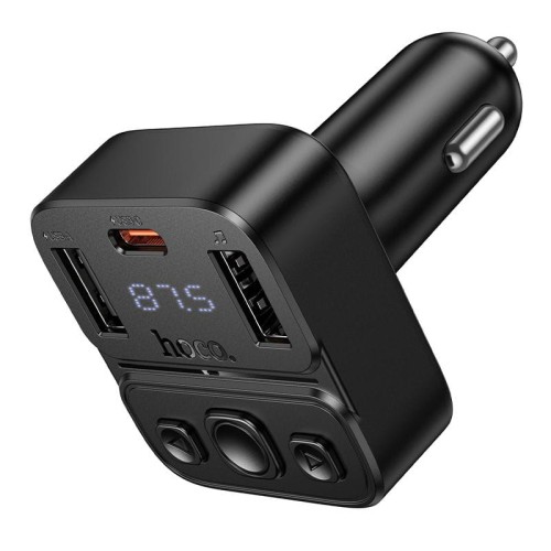 Transmiter samochodowy Bluetooth 5.4 Hoco E87 Fast Charging – PD 20W + USB 15W (35W) – czarny