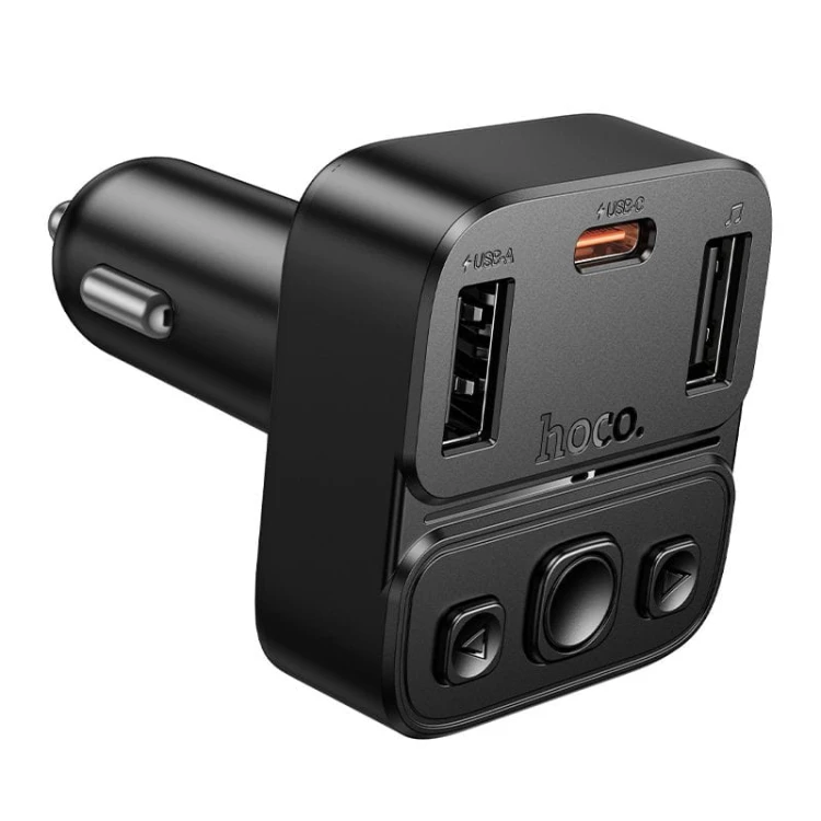 Transmiter samochodowy Bluetooth 5.4 Hoco E87 Fast Charging – PD 20W + USB 15W (35W) – czarny