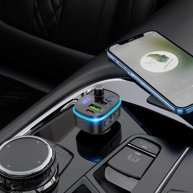 Transmiter samochodowy Bluetooth 5.0 Hoco E62 Fast Charging – PD 20W + QC 18W (38W) – czarny