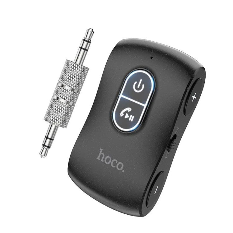 Odbiornik Audio Bluetooth 5.0 Hoco E73 Pro – Jack 3,5 mm + Czytnik kart TF – czarny