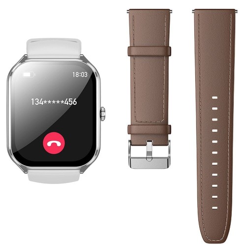 Smartwatch Hoco Y28 Duży Ekran 1,96" AMOLED Rozmowy Bluetooth IP67 Srebrny
