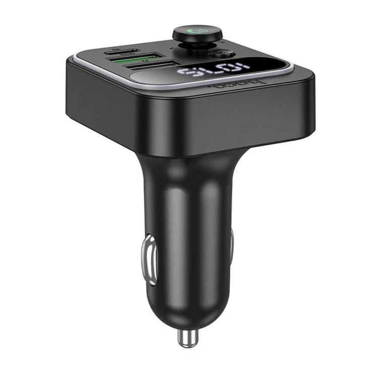 Transmiter samochodowy Bluetooth 5.4 Hoco Bravery E85 – PD 20W + QC 18W (38W) – czarny