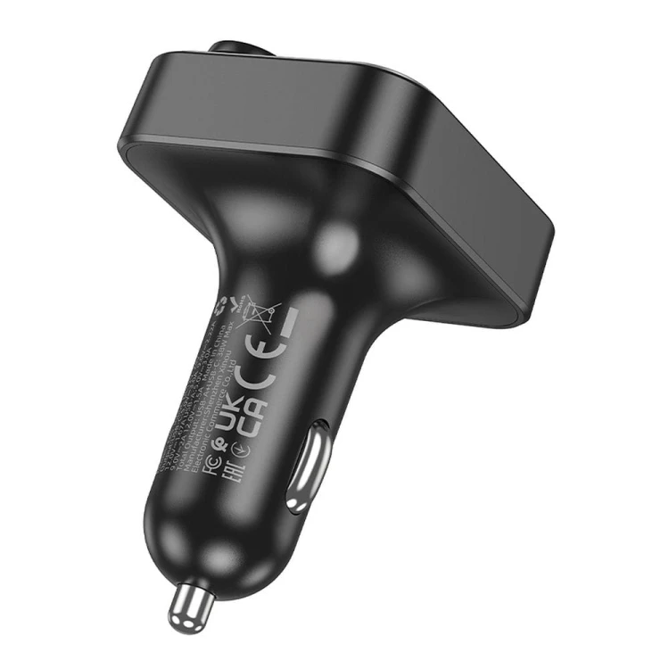 Transmiter samochodowy Bluetooth 5.4 Hoco Bravery E85 – PD 20W + QC 18W (38W) – czarny