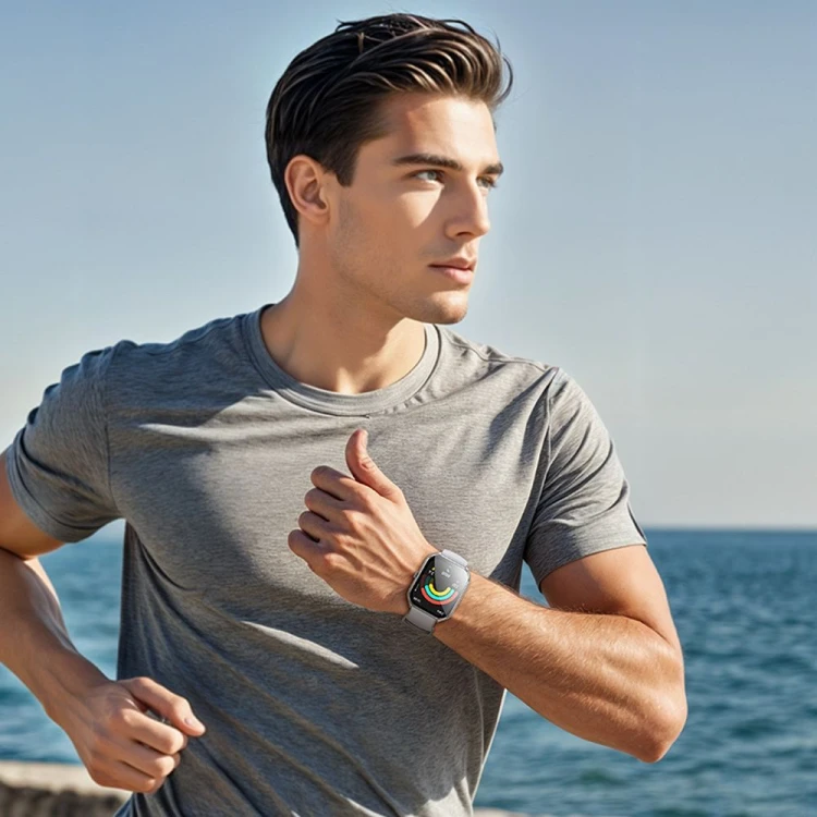 Smartwatch Hoco Y28 Duży Ekran 1,96" AMOLED Rozmowy Bluetooth IP67 Srebrny
