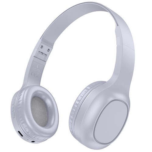 Bezprzewodowe słuchawki nauszne Bluetooth Hoco W46 – jasnoszare