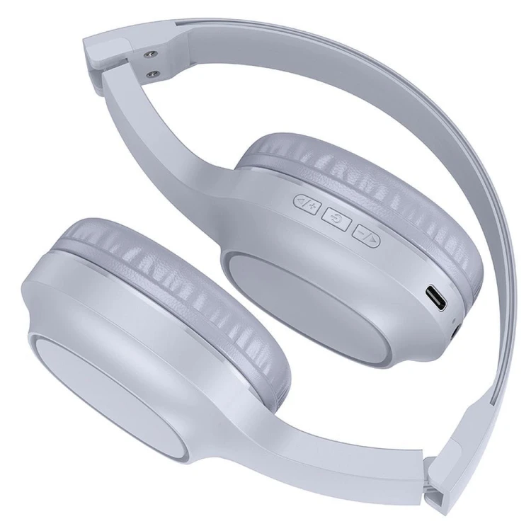 Bezprzewodowe słuchawki nauszne Bluetooth Hoco W46 – jasnoszare