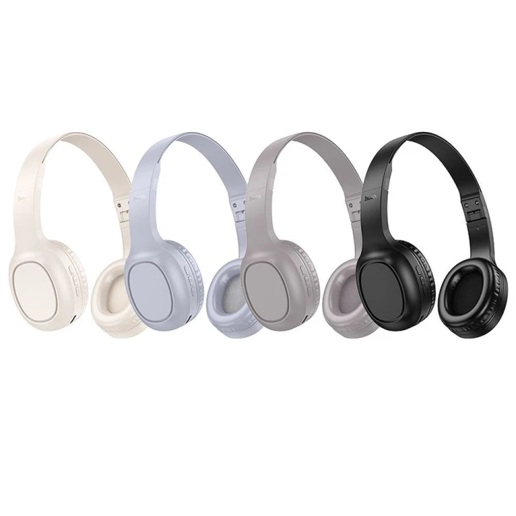 Bezprzewodowe słuchawki nauszne Bluetooth Hoco W46 – jasnoszare