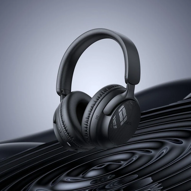 Bezprzewodowe słuchawki nauszne Bluetooth Hoco W53 – Deep Black – 30h pracy