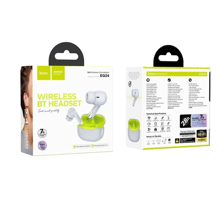 Słuchawki bezprzewodowe TWS Hoco EQ24 z etui ładującym – szare