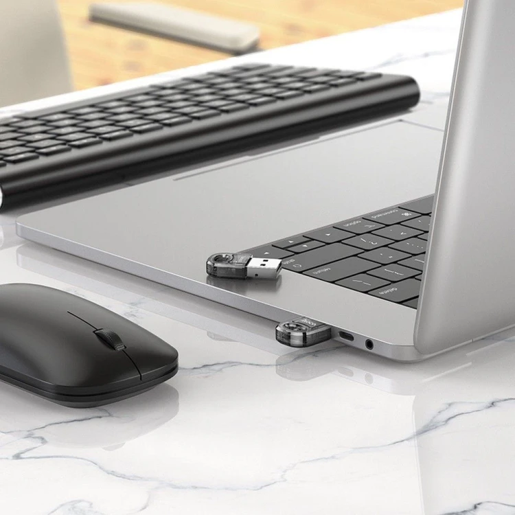 Miniaturowy adapter USB-A Bluetooth 5.1 Hoco UA28 – Transparentny Czarny