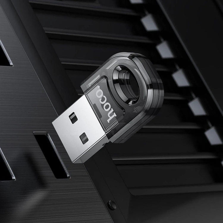 Miniaturowy adapter USB-A Bluetooth 5.1 Hoco UA28 – Transparentny Czarny