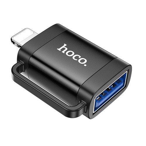 Adapter OTG Lightning do USB-A Hoco UA31A – czarny – Transmisja Danych i Ładowanie