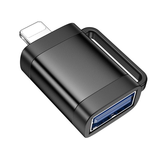 Adapter OTG Lightning do USB-A Hoco UA31A – czarny – Transmisja Danych i Ładowanie