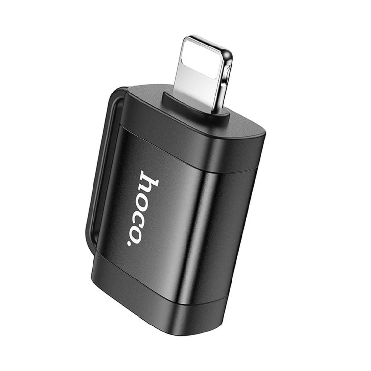 Adapter OTG Lightning do USB-A Hoco UA31A – czarny – Transmisja Danych i Ładowanie