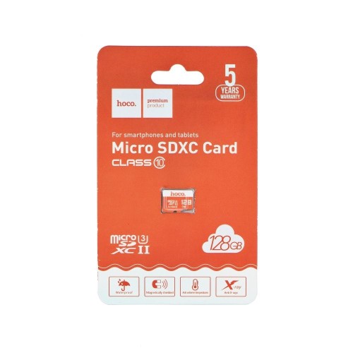 Karta Pamięci microSDXC 128GB Class 10 Hoco 100MB/s Pomarańczowa