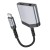 Adapter audio 2w1 USB-C do Jack 3,5 mm + USB-C Hoco LS39 – szybkie ładowanie 27W – szary