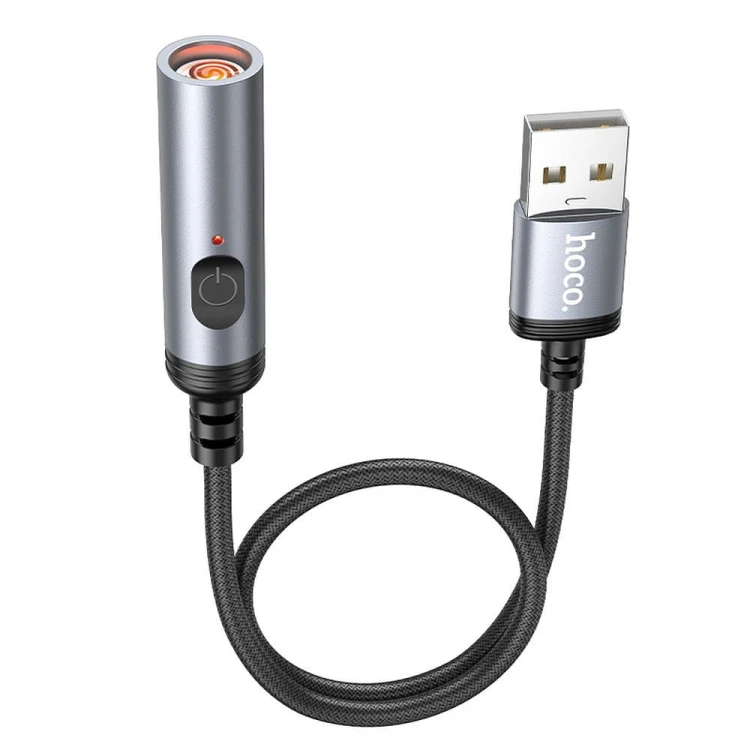 Elektroniczny adapter USB-A z funkcją zapalniczki bezpłomieniowej Hoco UA30 – 30 cm – czarny