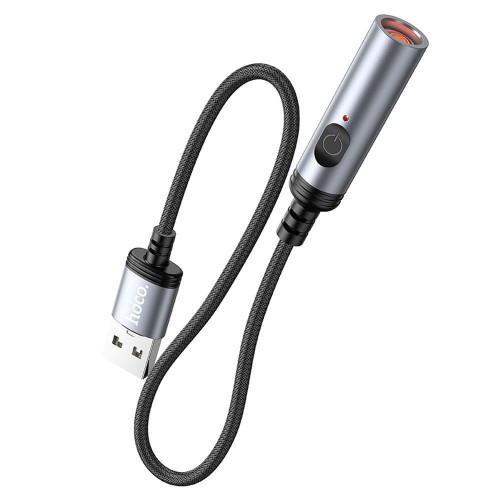 Elektroniczny adapter USB-A z funkcją zapalniczki bezpłomieniowej Hoco UA30 – 30 cm – czarny