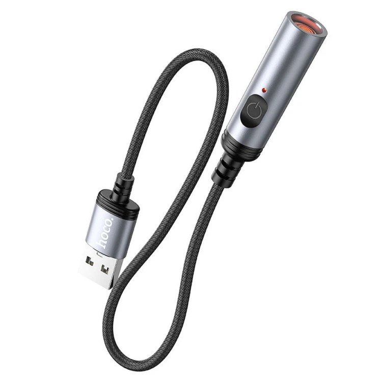 Elektroniczny adapter USB-A z funkcją zapalniczki bezpłomieniowej Hoco UA30 – 30 cm – czarny