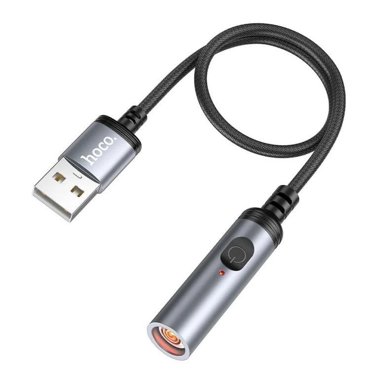 Elektroniczny adapter USB-A z funkcją zapalniczki bezpłomieniowej Hoco UA30 – 30 cm – czarny