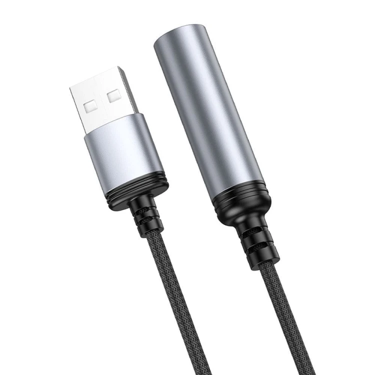Elektroniczny adapter USB-A z funkcją zapalniczki bezpłomieniowej Hoco UA30 – 30 cm – czarny