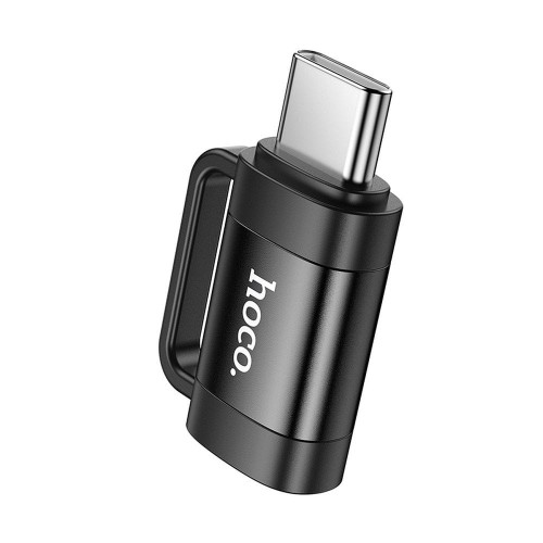 Dwukierunkowy adapter OTG USB-C do Lightning Hoco UA31E – czarny – 3A