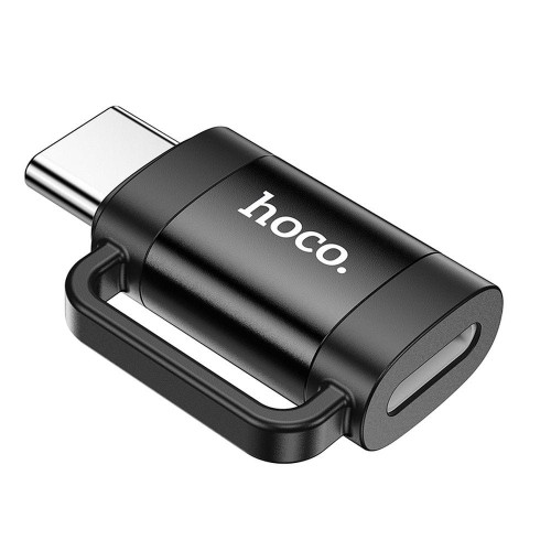 Dwukierunkowy adapter OTG USB-C do Lightning Hoco UA31E – czarny – 3A