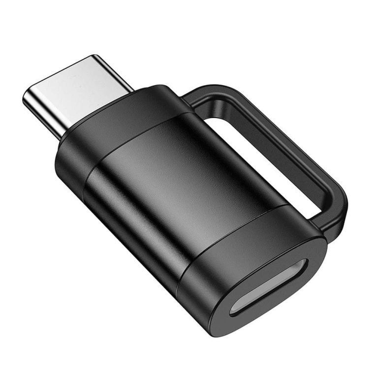 Dwukierunkowy adapter OTG USB-C do Lightning Hoco UA31E – czarny – 3A