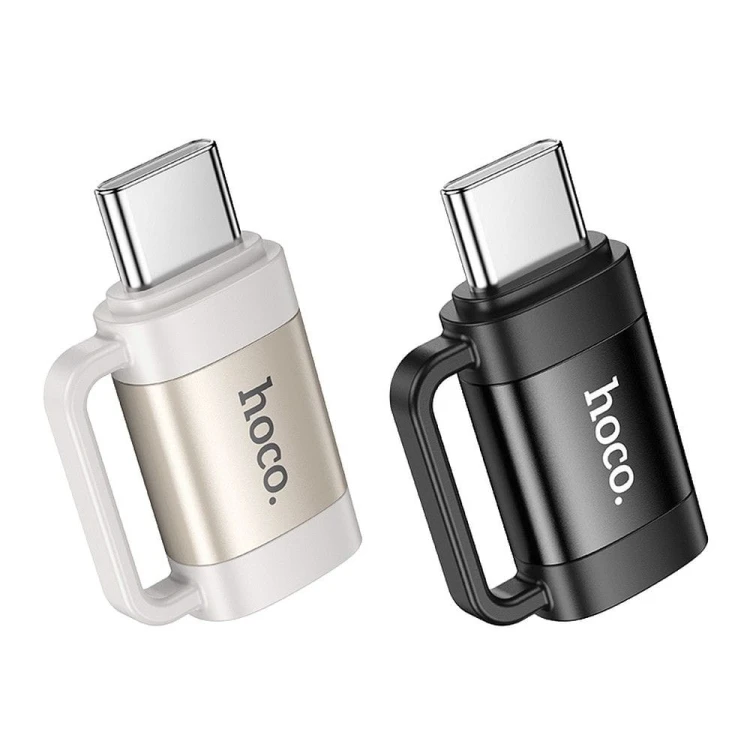 Dwukierunkowy adapter OTG USB-C do Lightning Hoco UA31E – czarny – 3A