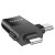 Uniwersalny adapter OTG 2w1 USB-C / Lightning do USB-A Hoco UA17 – czarny