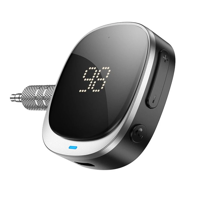 Odbiornik Bluetooth AUX Jack 3,5 mm Hoco E80 z wyświetlaczem – czarny