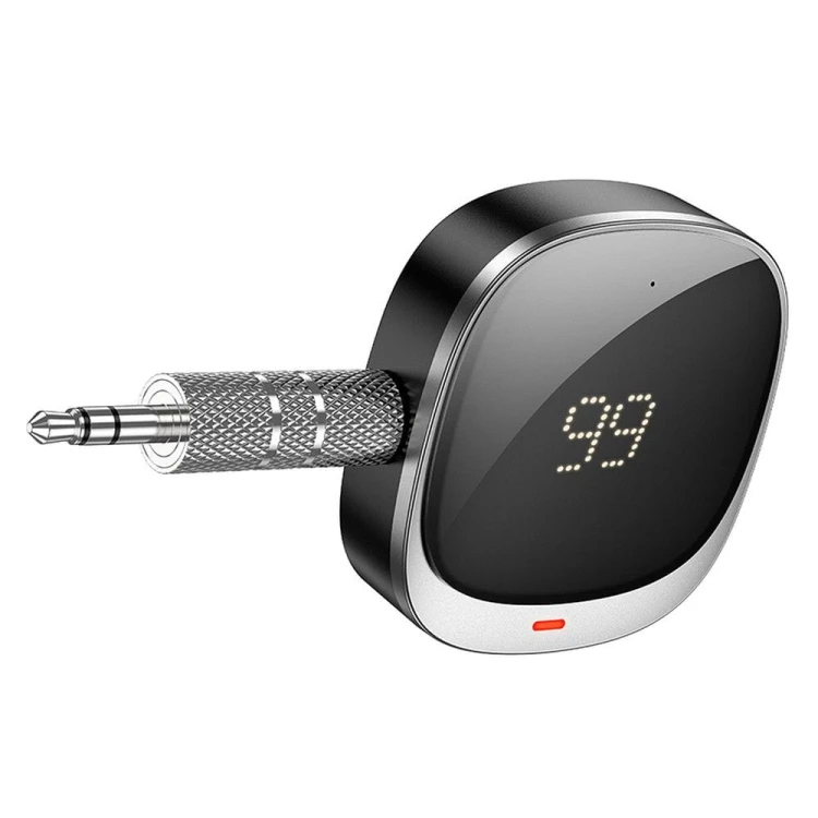 Odbiornik Bluetooth AUX Jack 3,5 mm Hoco E80 z wyświetlaczem – czarny