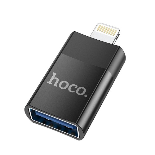 Miniaturowy adapter OTG z USB-A do Lightning Hoco UA17 – czarny