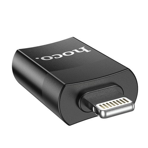 Miniaturowy adapter OTG z USB-A do Lightning Hoco UA17 – czarny