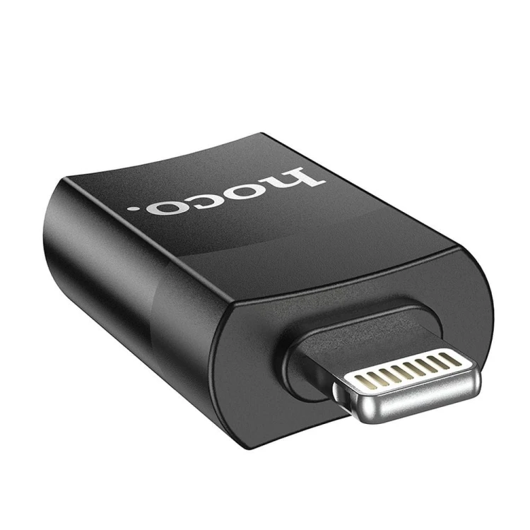Miniaturowy adapter OTG z USB-A do Lightning Hoco UA17 – czarny