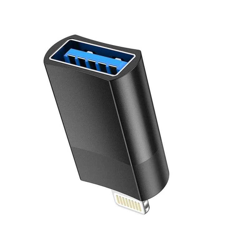Miniaturowy adapter OTG z USB-A do Lightning Hoco UA17 – czarny