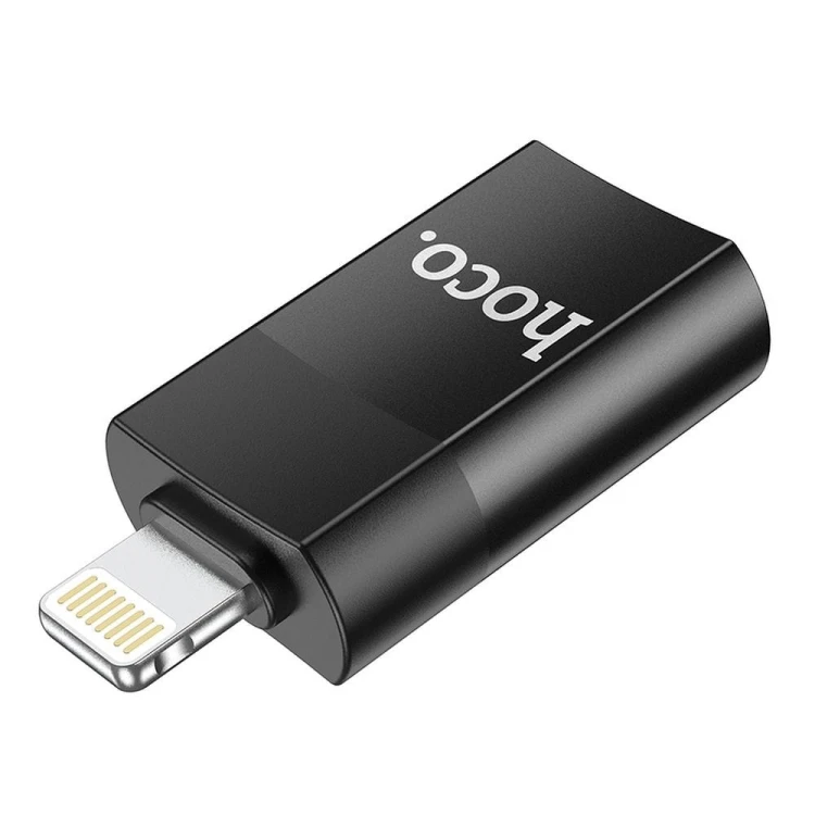 Miniaturowy adapter OTG z USB-A do Lightning Hoco UA17 – czarny