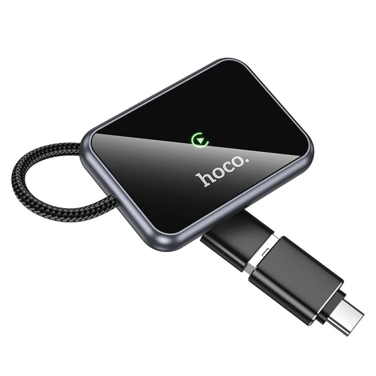 Bezprzewodowy adapter CarPlay Hoco HU1 (USB-A / USB-C) – czarny