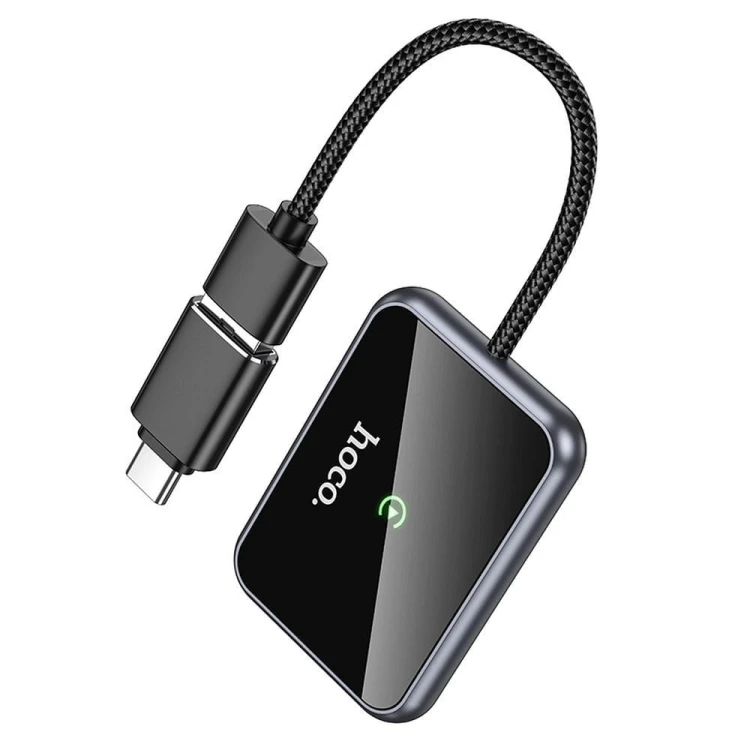 Bezprzewodowy adapter CarPlay Hoco HU1 (USB-A / USB-C) – czarny