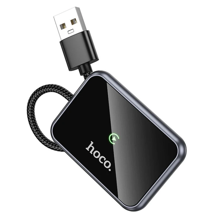Bezprzewodowy adapter CarPlay Hoco HU1 (USB-A / USB-C) – czarny