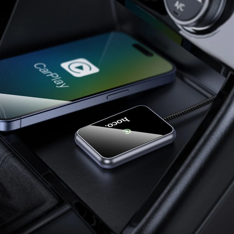 Bezprzewodowy adapter CarPlay Hoco HU1 (USB-A / USB-C) – czarny