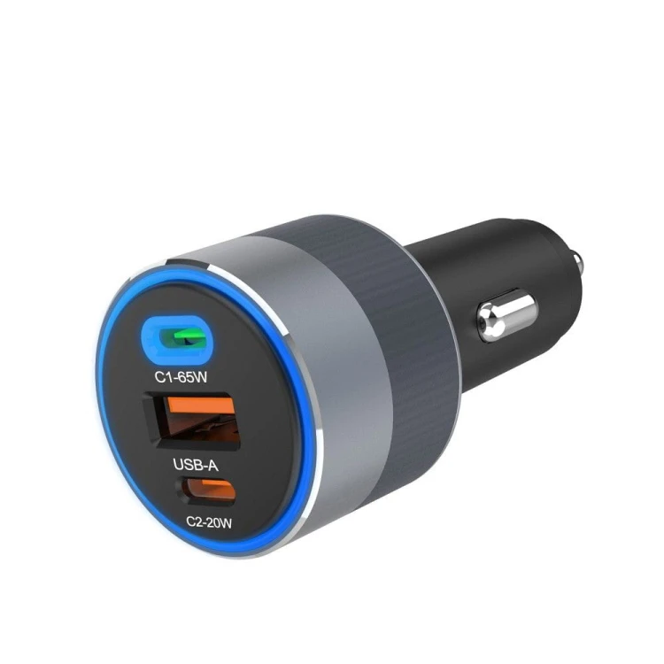 Potężna ładowarka samochodowa Forcell F-Energy Alu 85W – 2xUSB-C + USB-A – Super Fast Charging 2.0