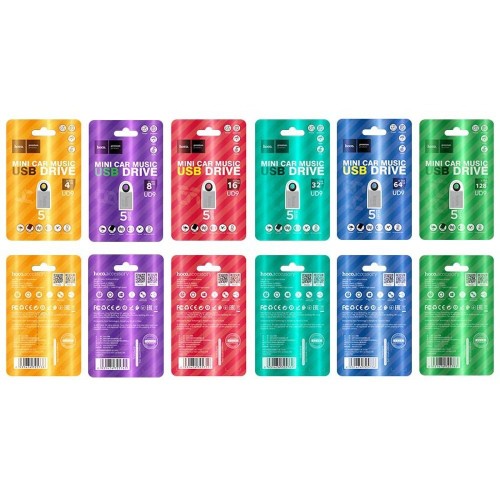 Pendrive 8GB USB 2.0 Hoco Mini UD9 Srebrny Metalowy Brelok