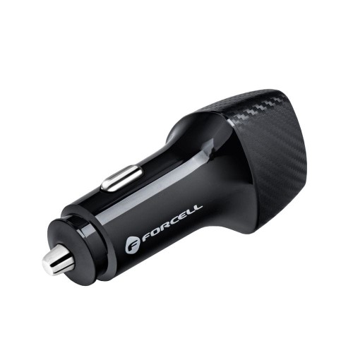 Szybka ładowarka samochodowa Forcell F-Energy Carbon 36W – 2 x USB Quick Charge 3.0 – Czarna