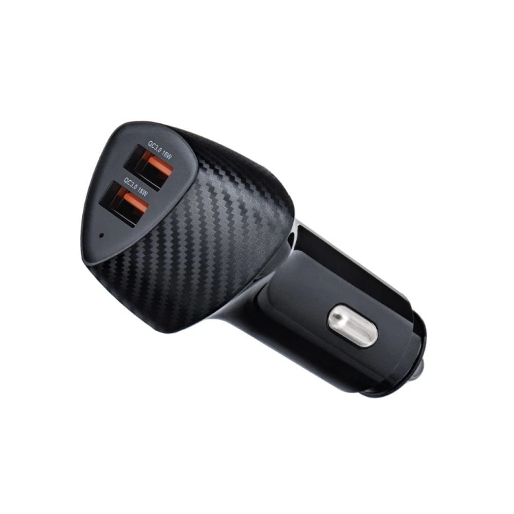Szybka ładowarka samochodowa Forcell F-Energy Carbon 36W – 2 x USB Quick Charge 3.0 – Czarna