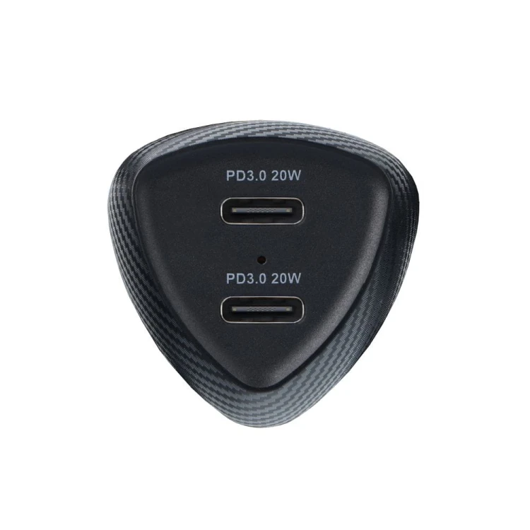 Szybka ładowarka samochodowa Forcell F-Energy Carbon 40W – 2 x USB-C Power Delivery – Czarna
