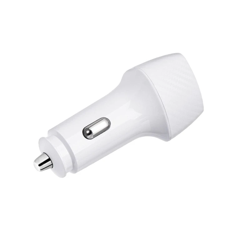 Szybka ładowarka samochodowa Forcell F-Energy Carbon 38W – USB-C PD + USB QC 3.0 – Biała