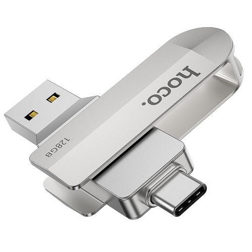 Pendrive 128GB USB 3.0 + USB-C Hoco UD10 Srebrny Dual Drive 2w1