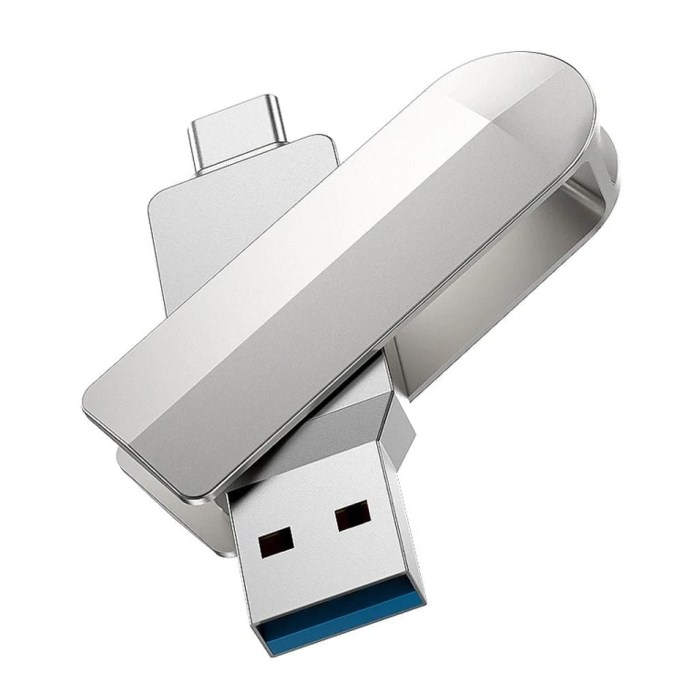 Pendrive 128GB USB 3.0 + USB-C Hoco UD10 Srebrny Dual Drive 2w1